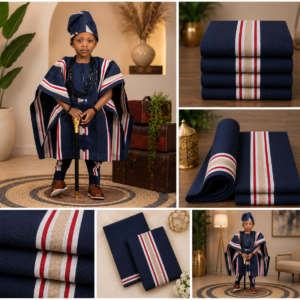 Complete Agbada with trouser & cap for kids